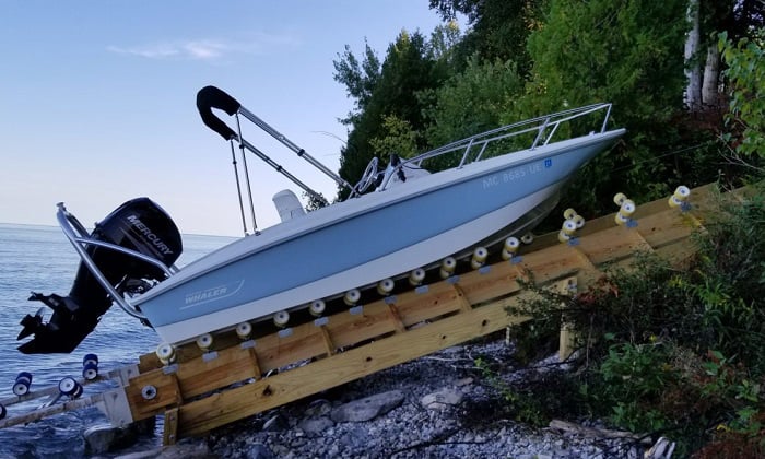 how to build a boat roller ramp