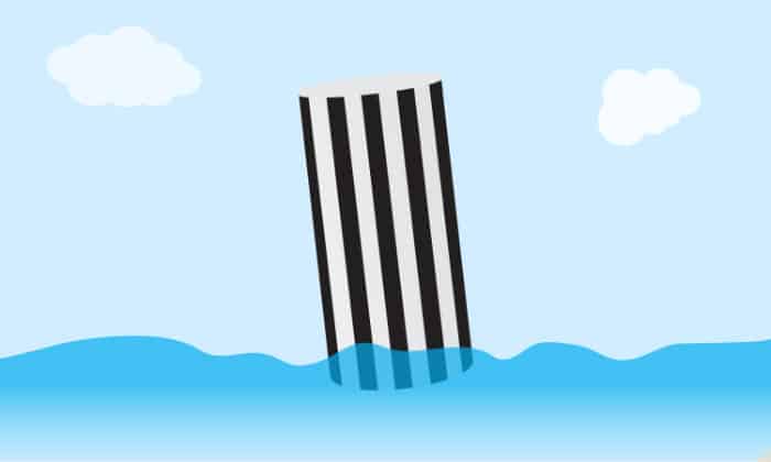 you see a white marker with black vertical stripes. what should you do