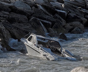 a capsized boat